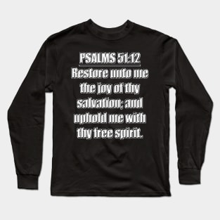 Psalm 51:12 KJV Bible Verse Long Sleeve T-Shirt